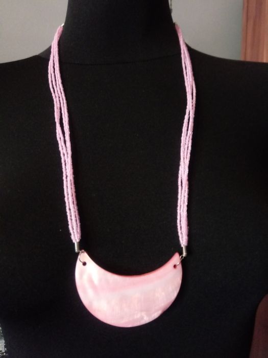 Naszyjnik korale różowe
