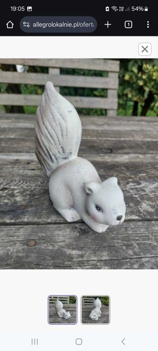 Figurka Wiewiórka Ceramiczna o Wysokości 17cm