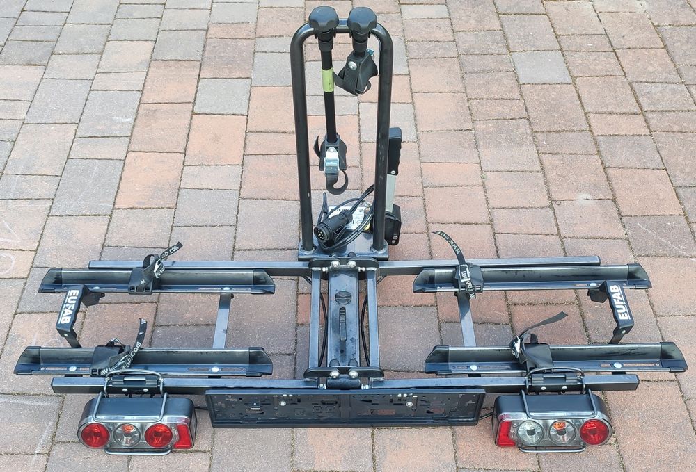 Bagażnik rowerowy Eufab Poker-F do 60 kg , E-Bike. Odchylany, zamykany