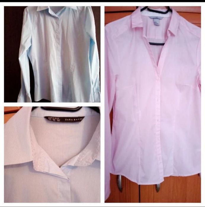 Śliczna koszula niebieska i różowa, rozm.42, H&M, Zara