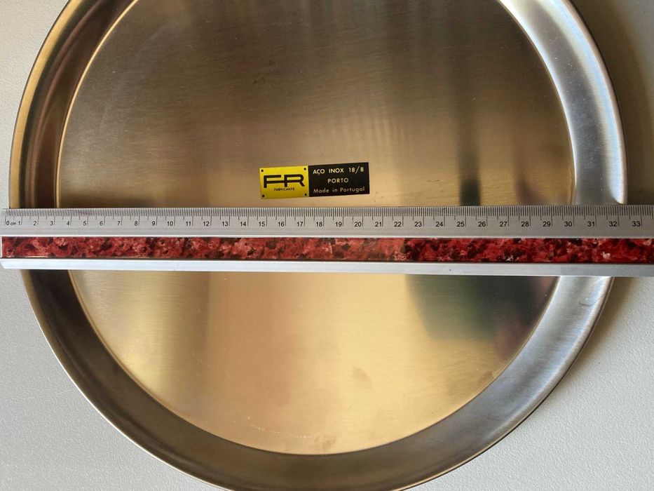 Bandeja em Aço Inox 18/8 (~32cm diâmetro)