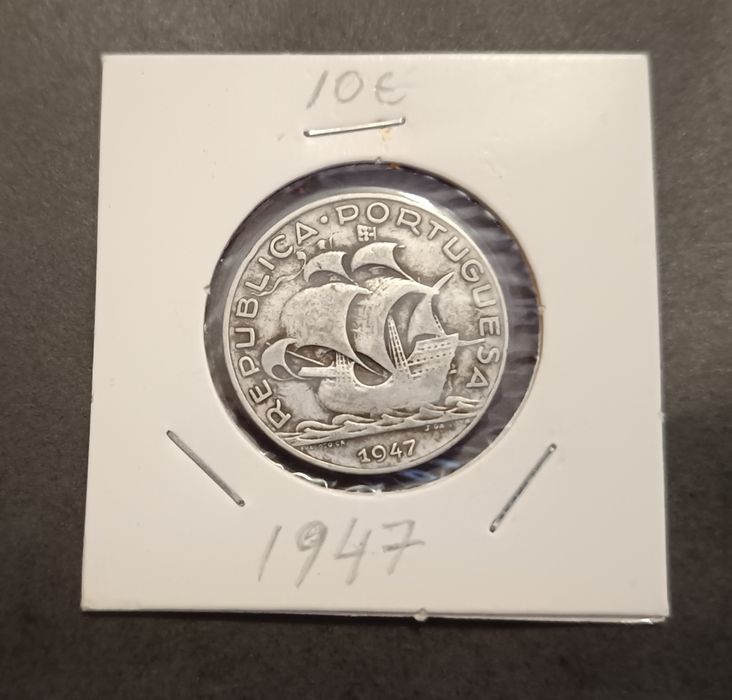 5$00 em prata de 1947 Caravelas