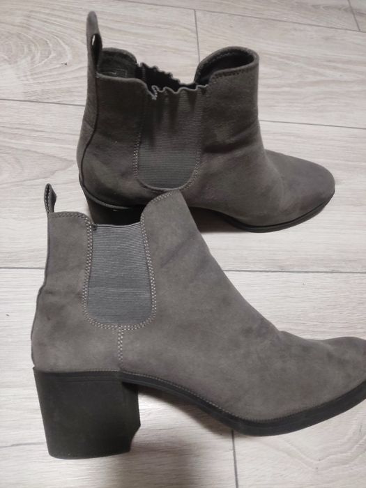 Kozaczki zamszowe popielate