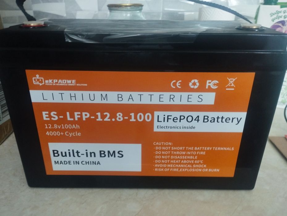 Продам літій-залізо-фосфатний акумулятор LiFePO4 12.8V 100Ah з вбудова