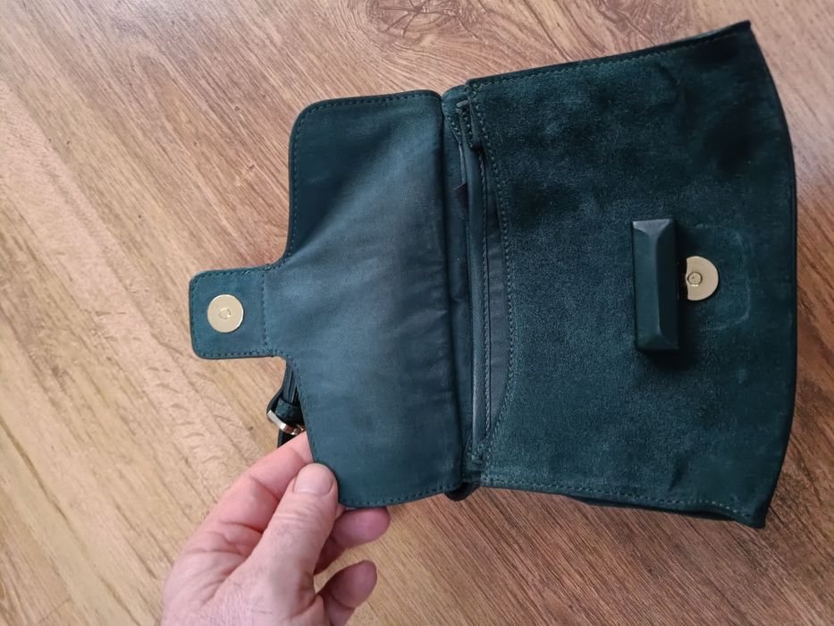 Torebka Massimo Dutti skórzana skóra naturalna licowa torba na ramię