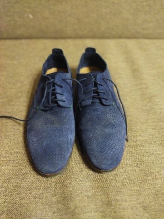 Туфлі шкіряні та замшеві, коричневі та сині