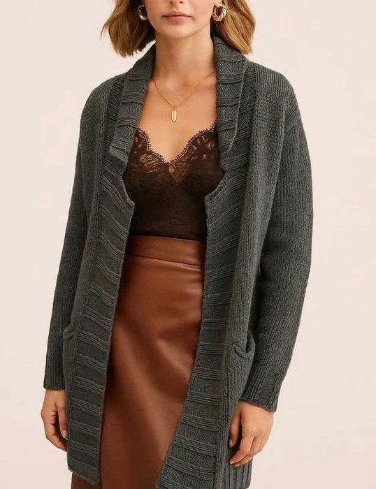 Kardigan szary roz.M/L