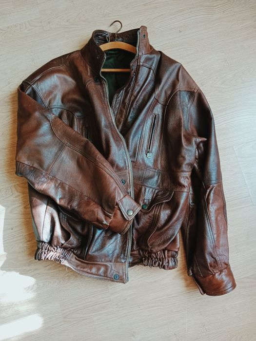 Kurtka Skórzana ELAZAR LEATHER | Rozmiar XXL | Vintage Look 90s