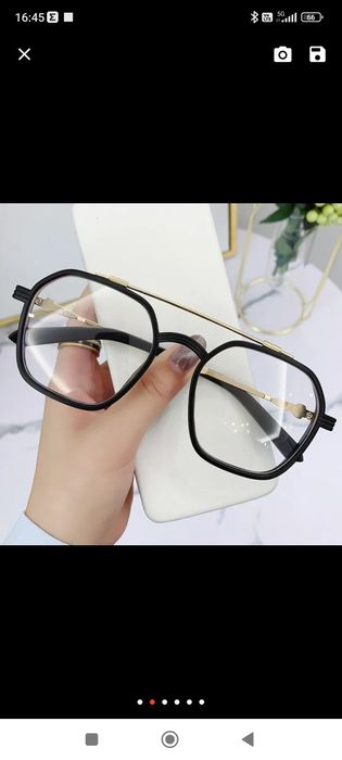Hit okulary do komputera ramki zerówki matt gold Unisex