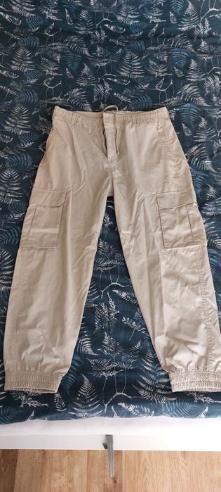 Zara joggery beżowe męskie