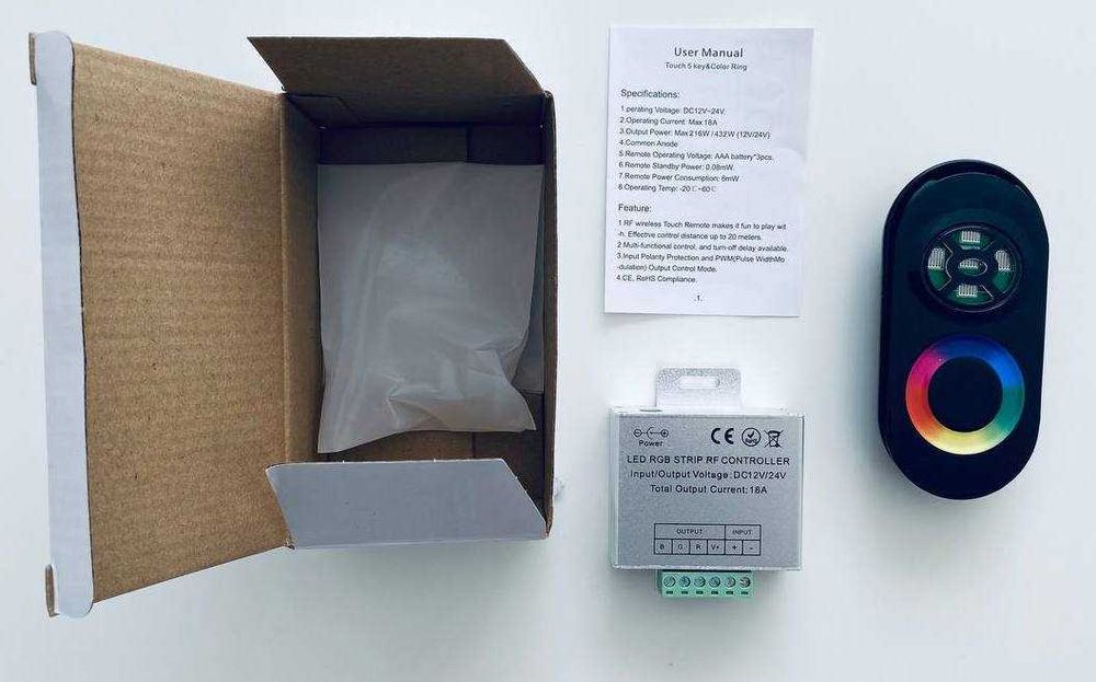 Контролер для RGB LED стрічки (+радіо-пульт 18А 216W 12V неробочий)