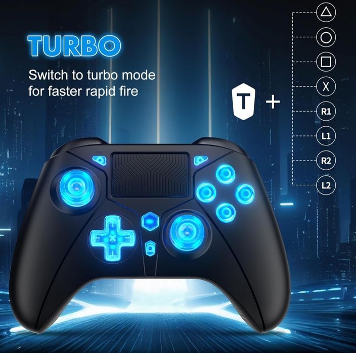 Kontroler bezprzewodowy Dinosoo RGB do PS5 z oświetleniem LED