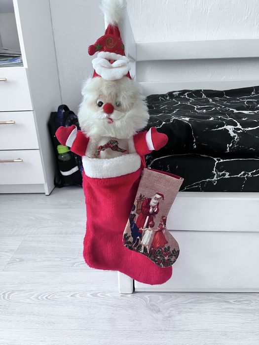 Новогодний носок для подарков декор украшение