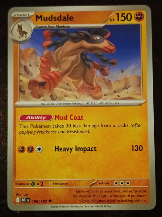 Mudsdale 108/182 Karta POKEMON TCG Scarlet & Violet Destined Rivals