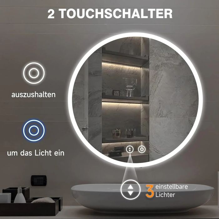 Espelho Casa de banho com LED YOLEO 60x60 cm