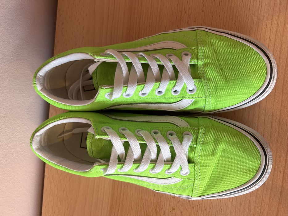 Vans old skool neon green gecko