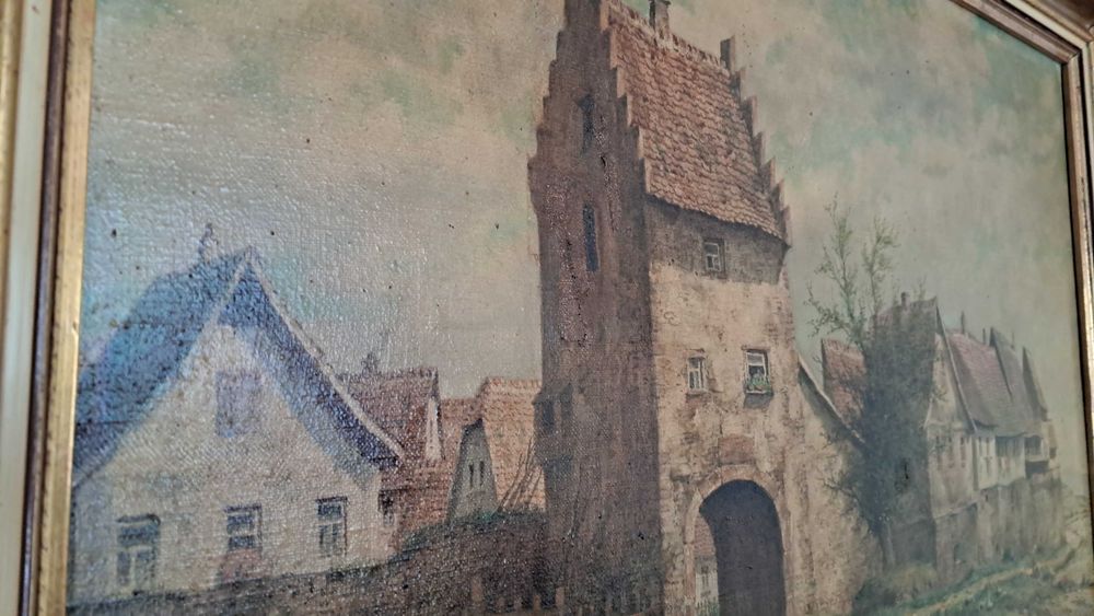Stary obraz malowany na płótnie Karl Luckhardt 1886