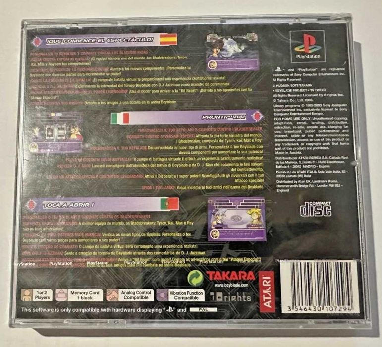 Beyblade: Let it Rip PS1 PAL Espana Italia Portugal Novo selado