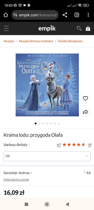 4 płyty kraina lodu ELSA Frozen lodowe piosenki gorączka lodu przygoda