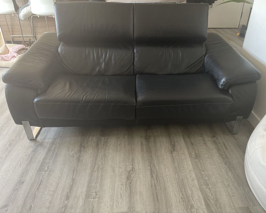 Chateau-Dax/ Sofa Preto em Pele
