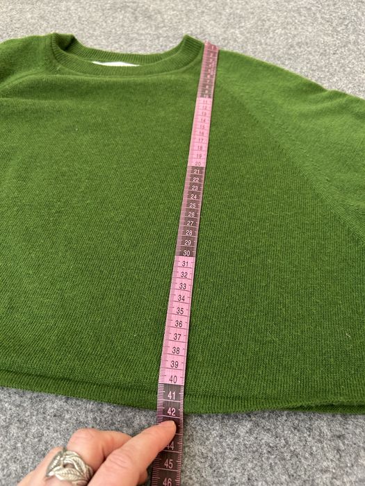 ZARA sweter bufiaste rękawy damski S zielony krótki crop