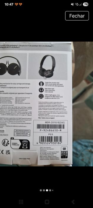 Headphones Sony novos