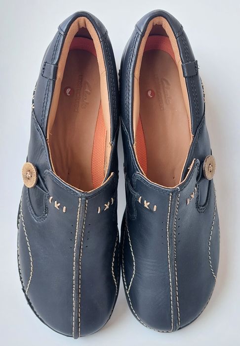 Buty Clarks Unstructured Loop roz.39 skóra naturalna Slip-on Nowe!