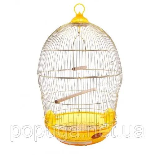 Клітка кругла  Ф49х76 см для малих та середіх птахів 370 золото