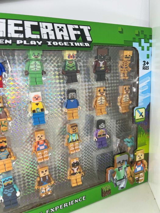 24 szt Ludzików Minecraft Klocki akcesoria Warden Bedrock gold