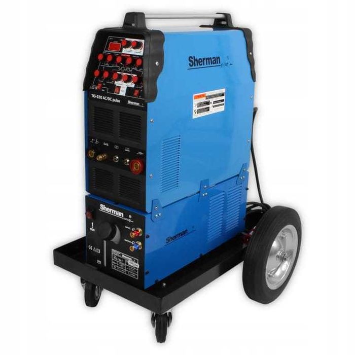 Máquina soldar Sherman TIG 320 CA/CC Pulsado + refrigerador + carrinho