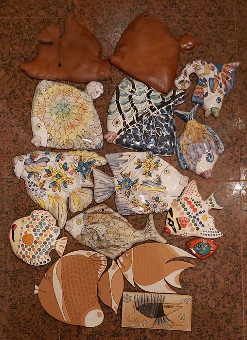 Conjunto de 15 peixes decorativos