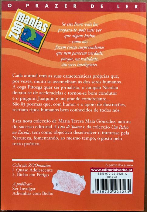 Livro Maria Teresa Maia Gonzalez - Bicho em Perigo