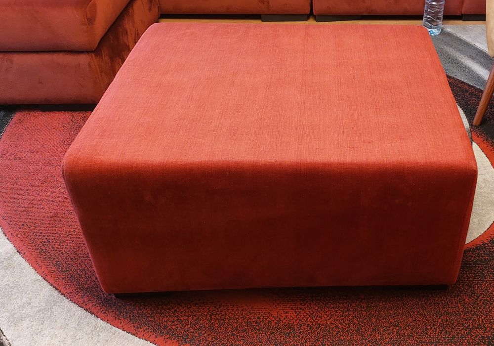 Pufe pele de pêssego vermelho novo interieurs