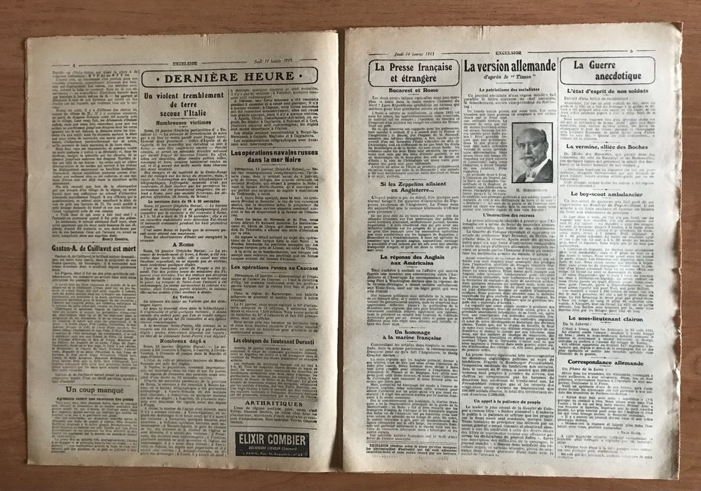 Газета Франции 1915 год