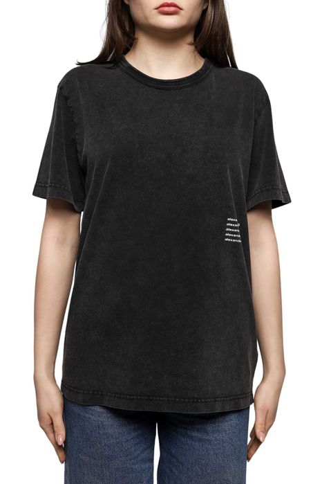 Футболка Alexander Wang Acid Wash Tee In High Twist Jersey