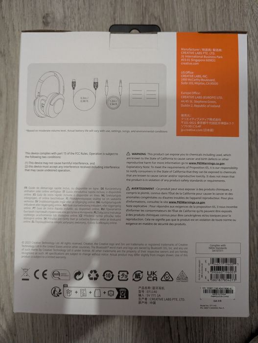 Auscultadores Creative Zen Hybrid 2 - Pretos Novos e Selados na Caixa