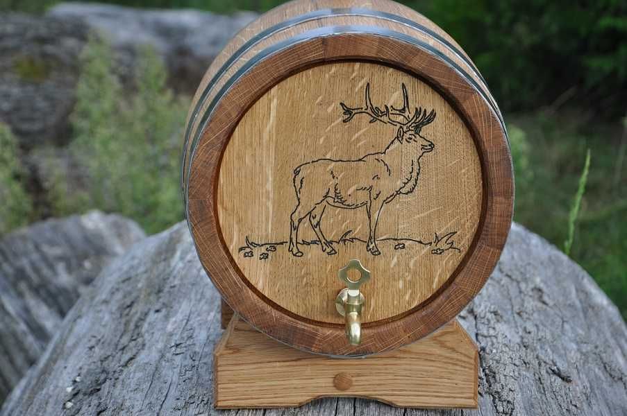 Beczka Dębowa 5 L na alkohol bimber whisky wino trunki wesele stół