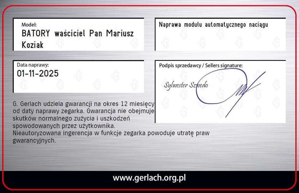 Zegarek automatyczny Gerlach Batory