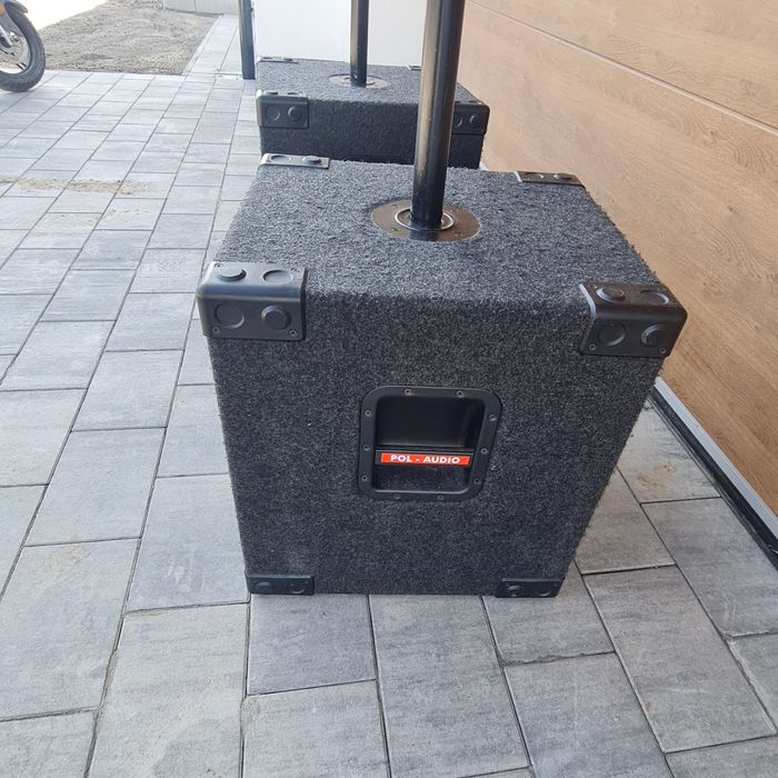 Nagłośnienie Pol Audio, 2 x basy pasywne. Stan Bardzo dobry.