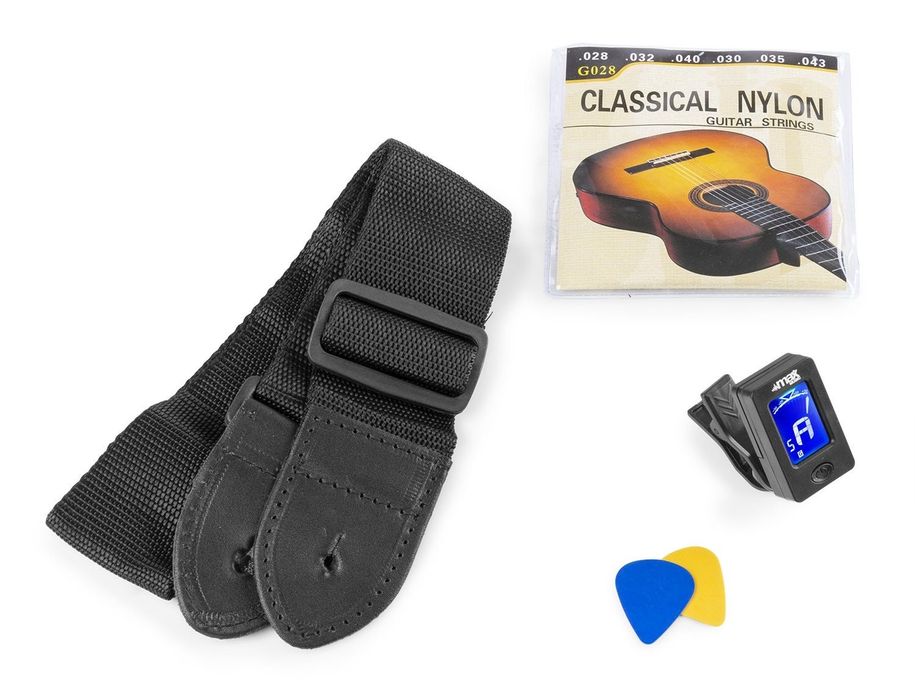 Zestaw Gitara Klasyczna MAX Podpalana + pokrowiec i akcesoria