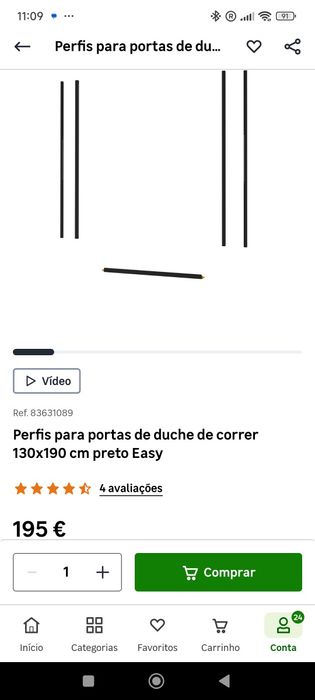 Vendo poliban (base de duche e estrutura) Leroy Merlin nunca usado