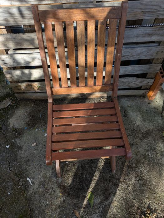 8 Cadeiras de Exterior dobravel em teka