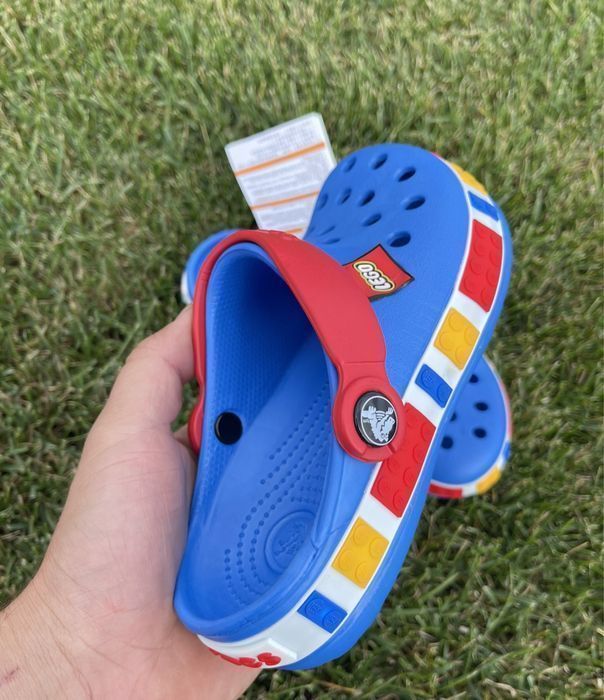 Купить детские кроксы crocs lego дитячі крокси cині, жовті, зелені
