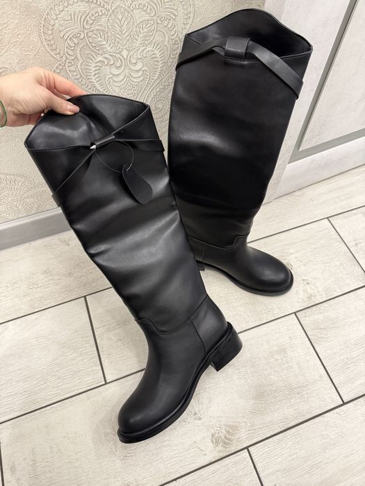 Високі сапоги труби натуральна шкіра 39-25,5см