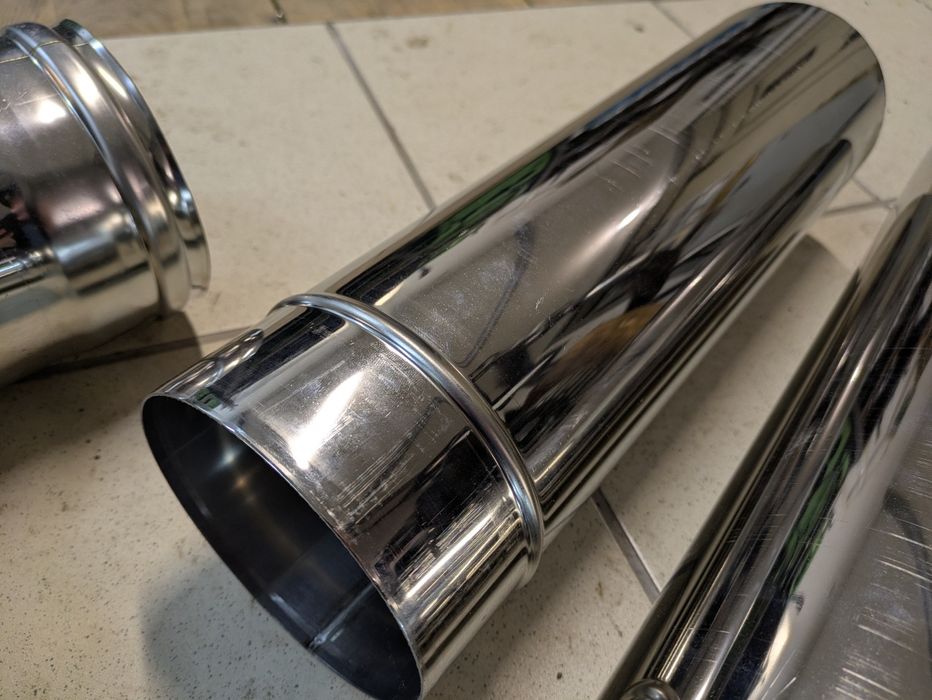 Труба нержавіюча 120мм стінка 1мм коліно димохід буржуйка котел булер