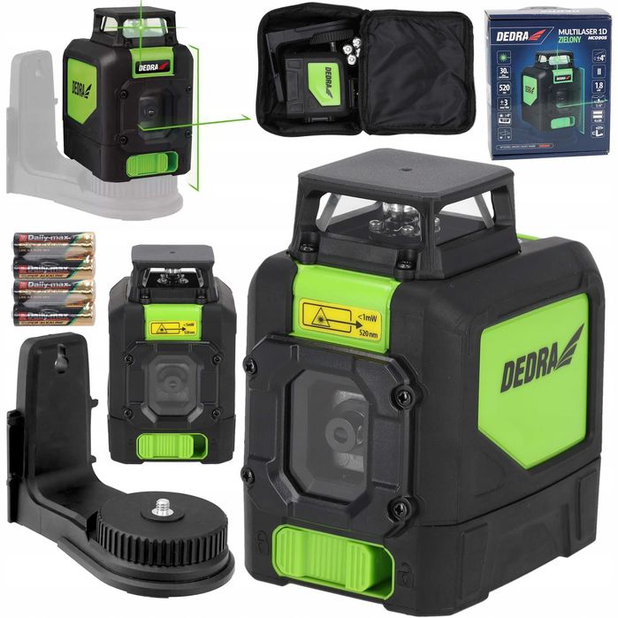 Laser Multilaser 1D poziomica laserowa DEDRA wiązka zielona zasięg 30m