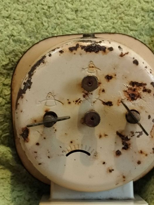 Mera-Poltik zegar stojący z budzikiem ( do renowacji,)