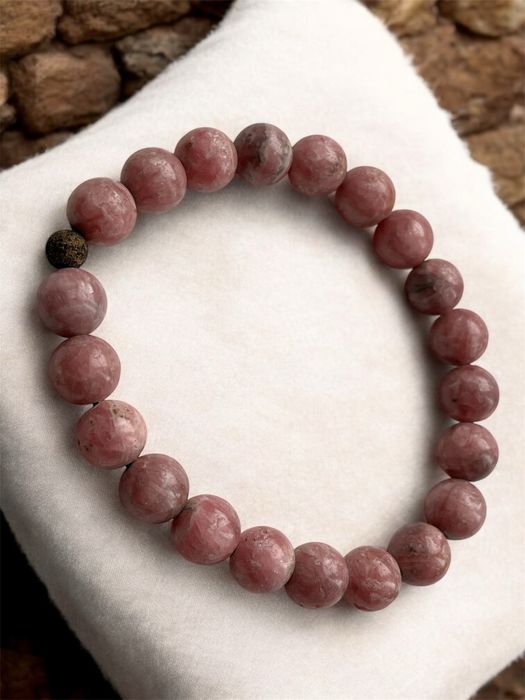 Браслет з натурально Індійського Родохрозіту
