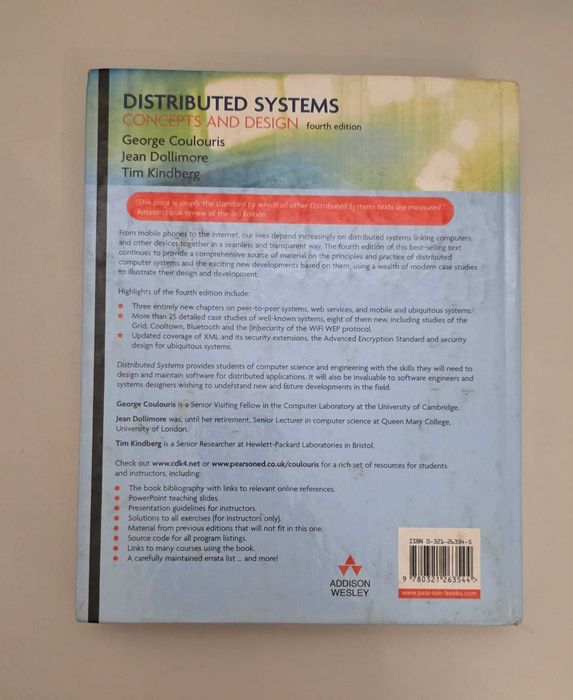 Distributed Systems - Concepts and Design 4th Edition64285543836289121