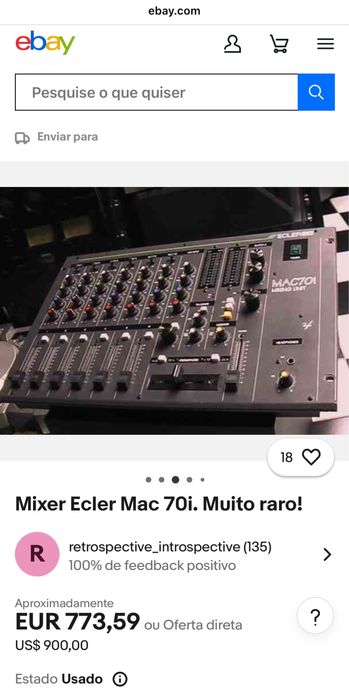 Mesa de som - Ecler MAC70i ( Rara )